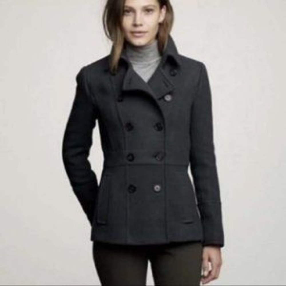 J. Crew Stadium Cloth Nello Gori Gray Peacoat Sz12